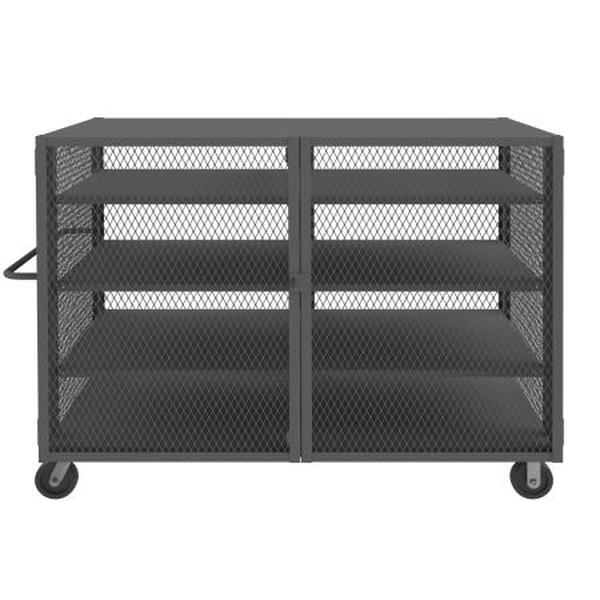 HTL-4474-DD-3AS-95 44 x 74 in. Mesh Truck with 3 Adjustable Shelves & 2000 lbs Capacity - Gray
