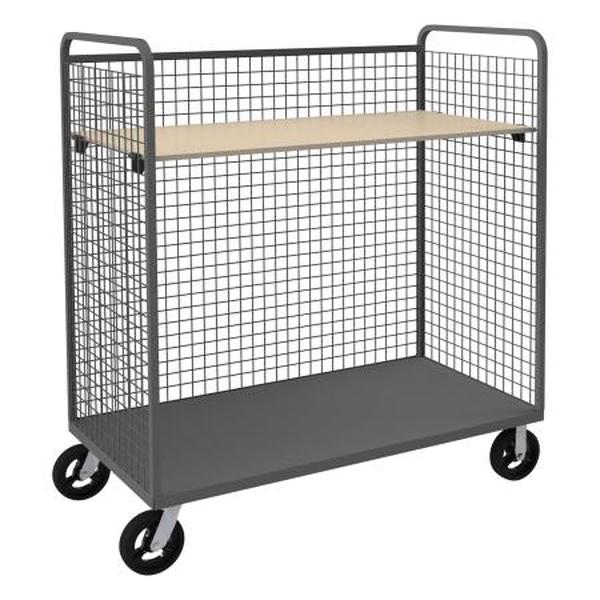 Picture of Durham W3ST-306068-1AS-8MR95 30.56 x 60 x 68.56 in. Wire Cart with 1 Adjustable Shelf - Gray