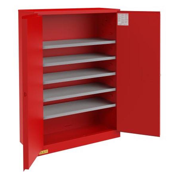 1060MPI-17 43 x 18 x 65 in. FM Approved Flammable Storage Cabinet with 60 gal Paint & Ink Storage, 2 Doors, Manual Close, 5 Shelves - Red