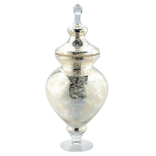 Picture of Diamond Star 69074S 21 x 9 in. Glass Silver Metallic Apothecary Jar&#44; Silver