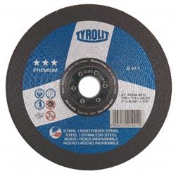 Picture of Diamond Products 34251166 Tyrolit Premium 2-in-1 Depressed Center Wheel for Grinding&#44; 9 x 0.25 x 0.875 in.