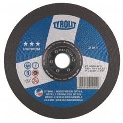 Picture of Diamond Products 34251268 Tyrolit Premium 2-in-1 Depressed Center Wheel for Grinding&#44; 7 x 0.25 x 0.625-11 in.