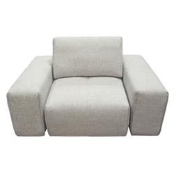 Jazz Modular 1-Seater with Adjustable Backrest, Light Brown Fabric & Barley