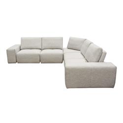 JAZZ4AC1SC2ARLB Jazz Modular 5-Seater Corner Sectional with Adjustable Backrests, Light Brown Fabric & Barley