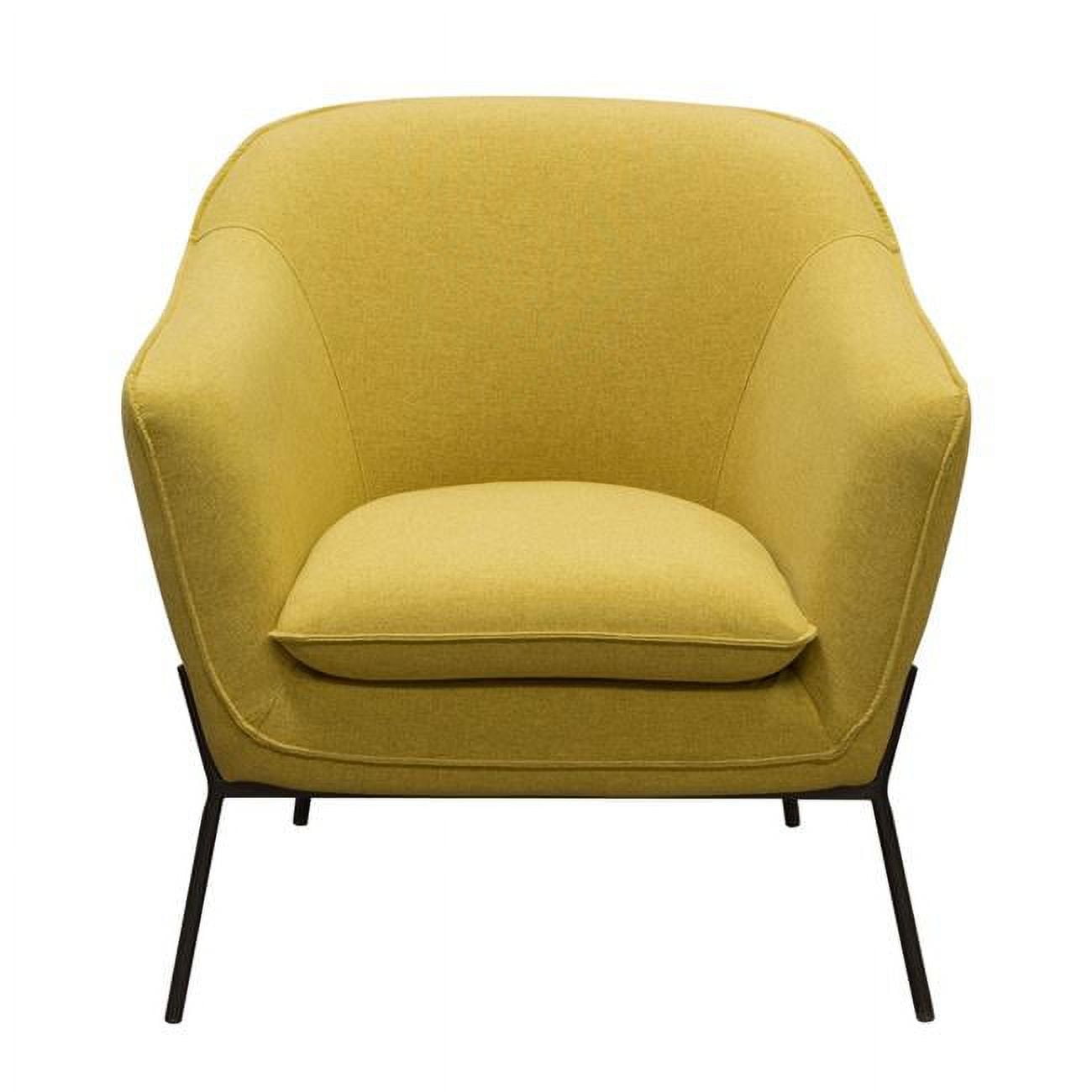 STATUSCHYL Status Accent Chair with Metal Leg, Yellow Fabric