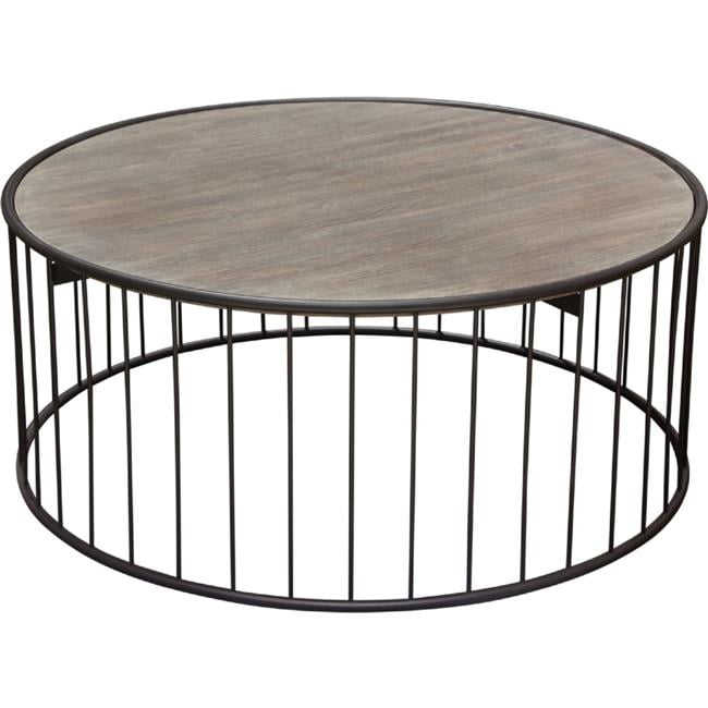Picture of Diamond Sofa GIBSONCTGO 38 in. Gibson Round Cocktail Table with & Metal Base&#44; Grey Oak Finished Top