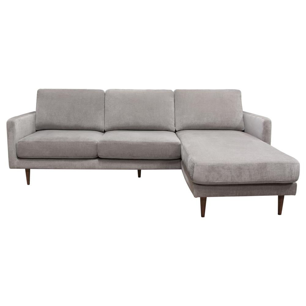Kelsey Reversible Fabric Chaise Sectional, Grey