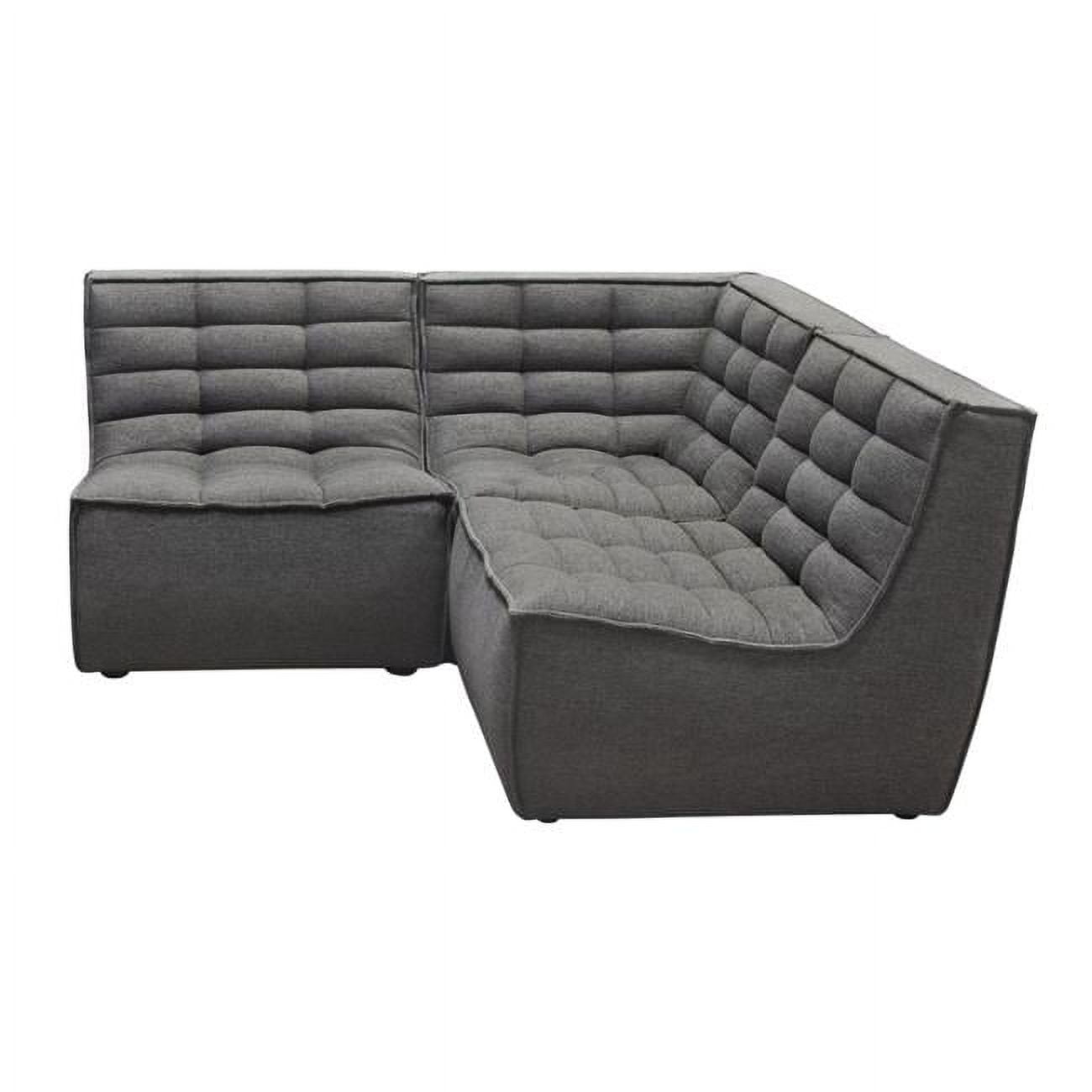 Marshall Corner Modular Sectional with Scooped Seat, Grey Fabric - 3 Piece