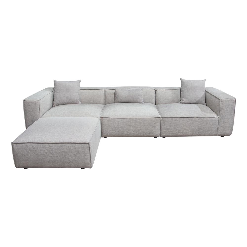 Vice Modular Sectional with Ottomany in Barley Fabric - 4 Piece