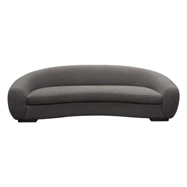 Pascal Sofa with Contoured Arms & Back, Charcoal Boucle Textured Fabric