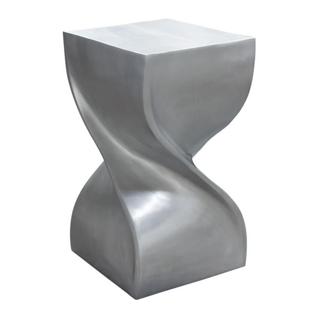 12 x 12 x 21 in. Spire Square Accent Table in Casted Aluminum, Nickel