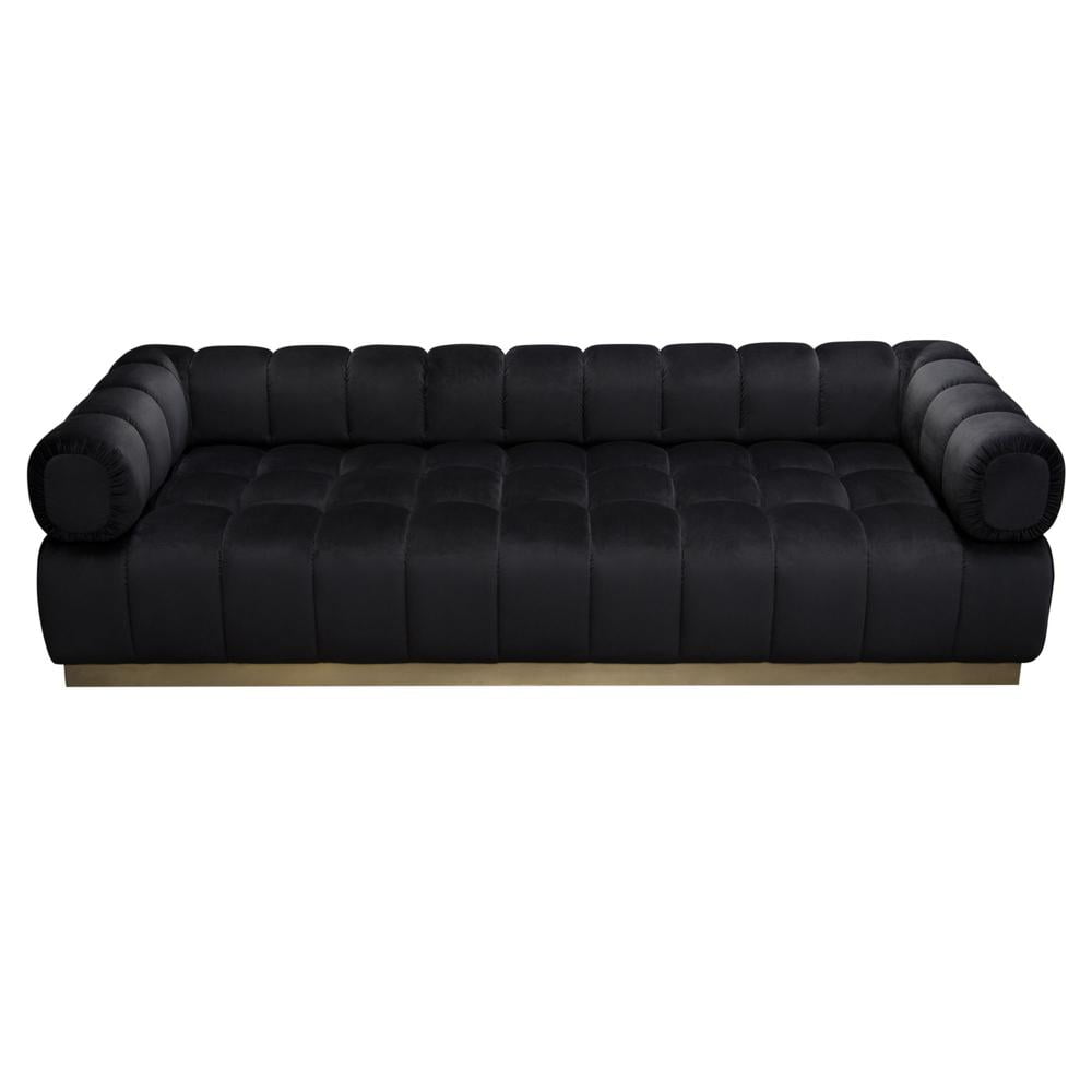 MUSESOWH 99 x 39 x 28 in. Muse Sofa in Mist Performance Fabric with Black Accent Pillows, White - 4 Piece