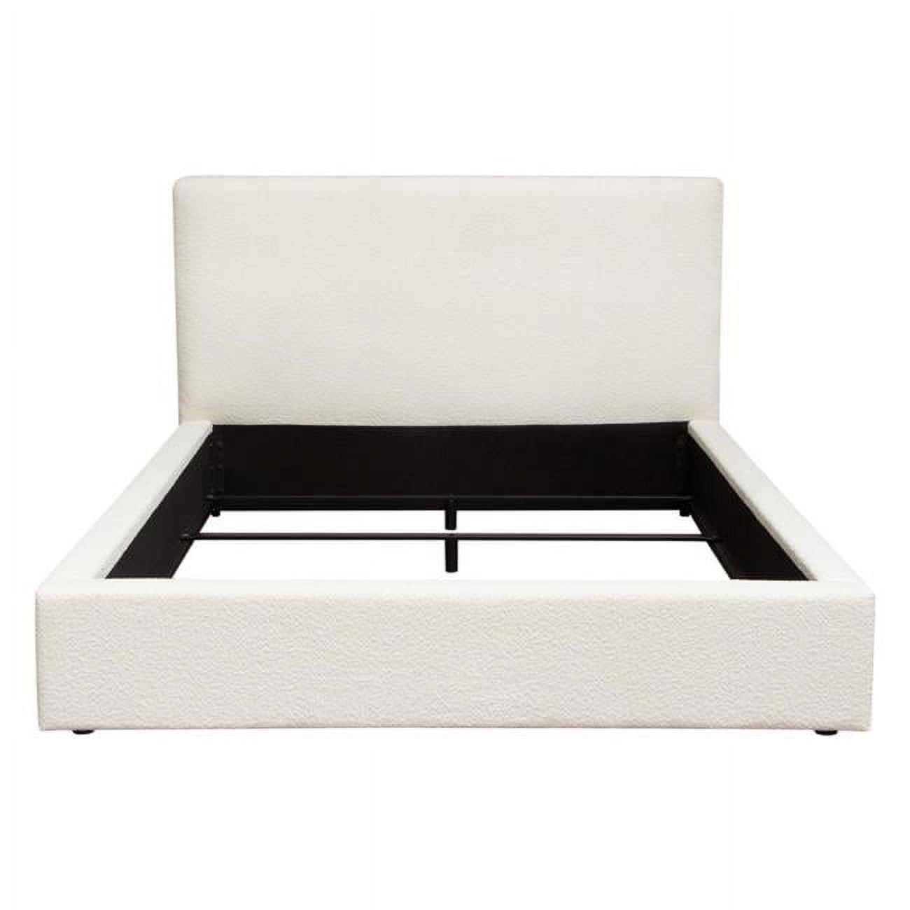 CLOUDEKBEDIV 43 in. Cloud Low Profile Eastern King Bed in Ivory Boucle Fabric - Eastern King Size