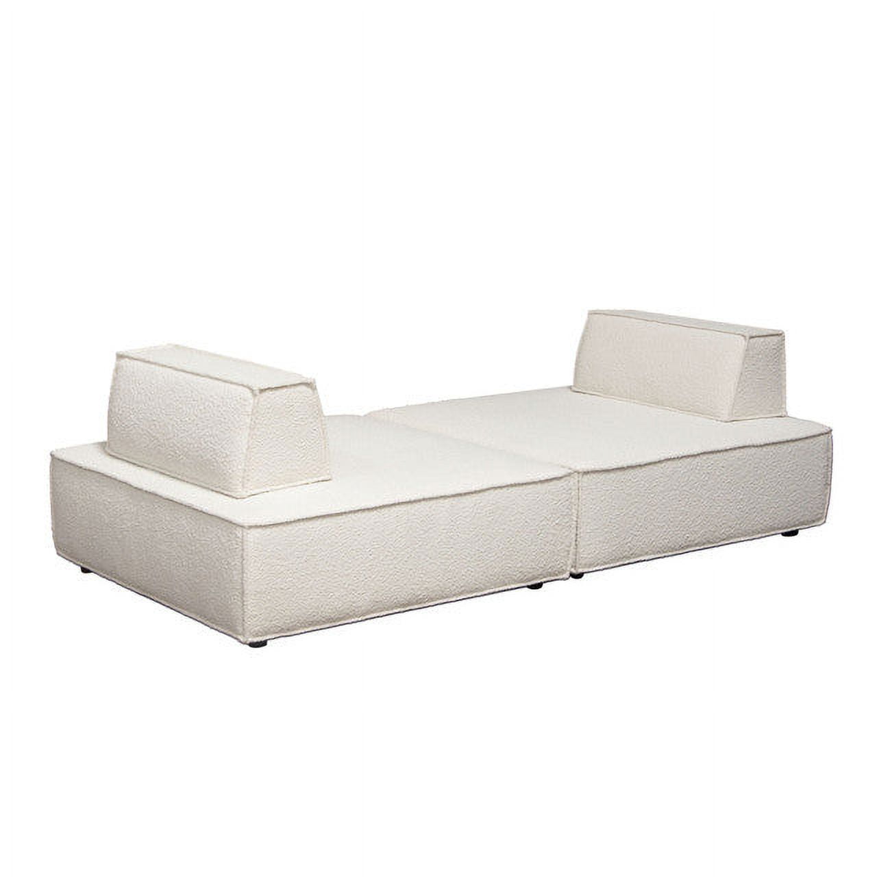 CARALGIV2PC 45 x 45 x 15 in. Cara Square Modular Lounger in Ivory Boucle Fabric - 2-Piece