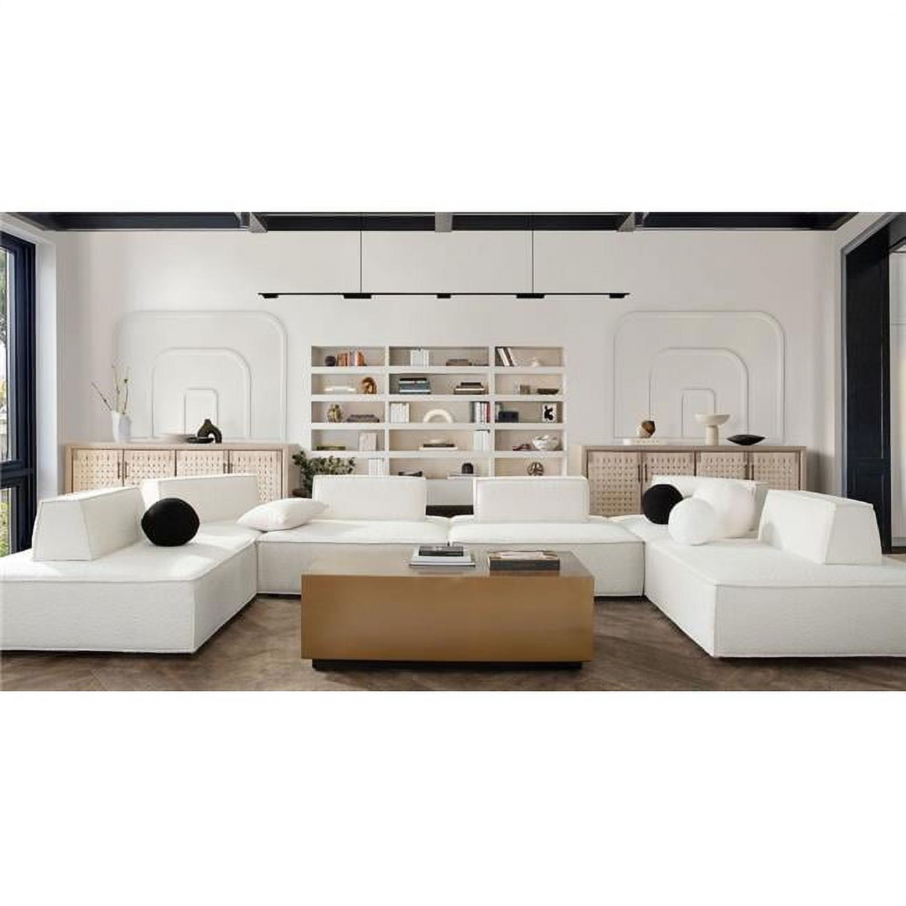 CARALGIV3PC 45 x 45 x 27 in. Cara Square Modular Lounger in Ivory Boucle Fabric - 3-Piece