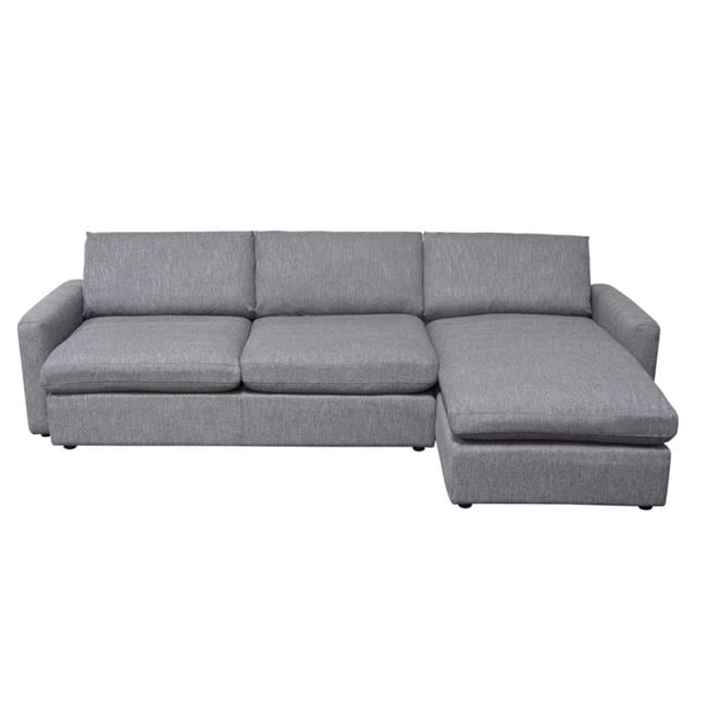 Picture of Diamond Sofa ARCADIAGR2PC 118 x 67 x 33 in. Arcadia Reversible Chaise Sectional with Feather Down Seating in Grey Fabric - 2 Piece