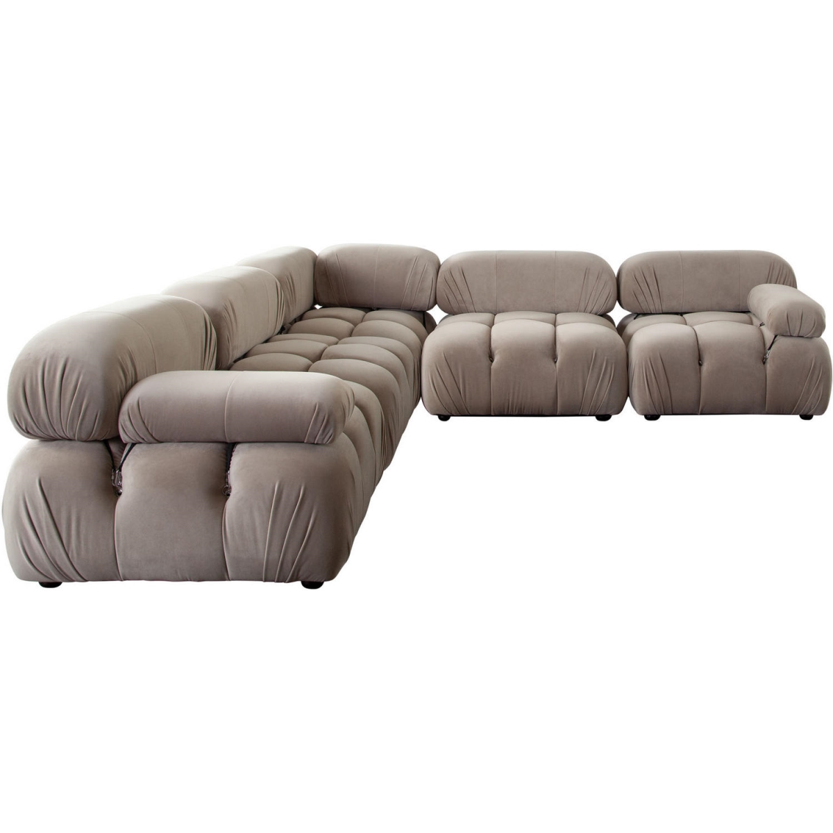 111 in. Velvet Corner Sectional, Mink Tan - 5 Piece
