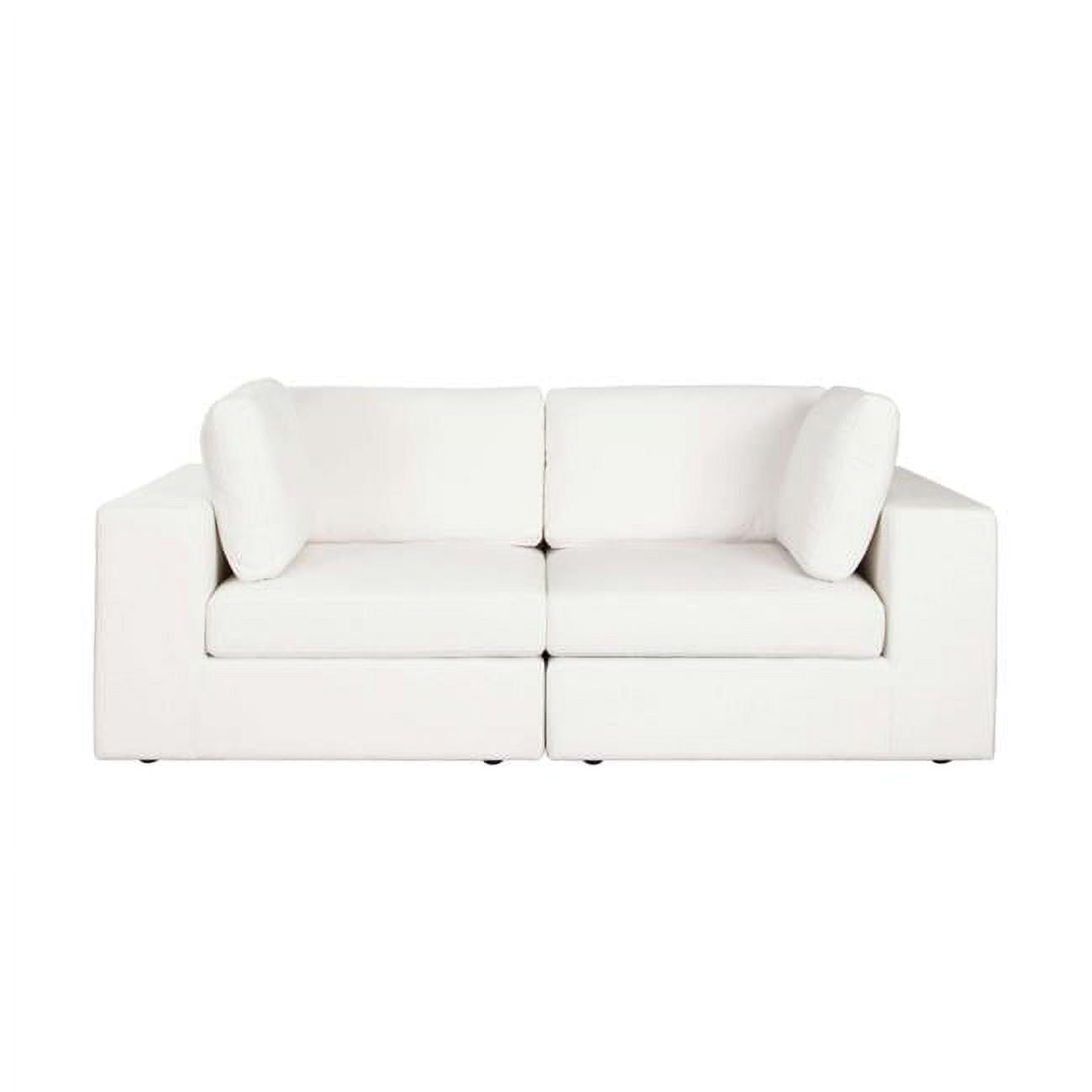 MUSE2SCWH Muse Performance Fabric Modular Sofa, Mist White - 2 Piece