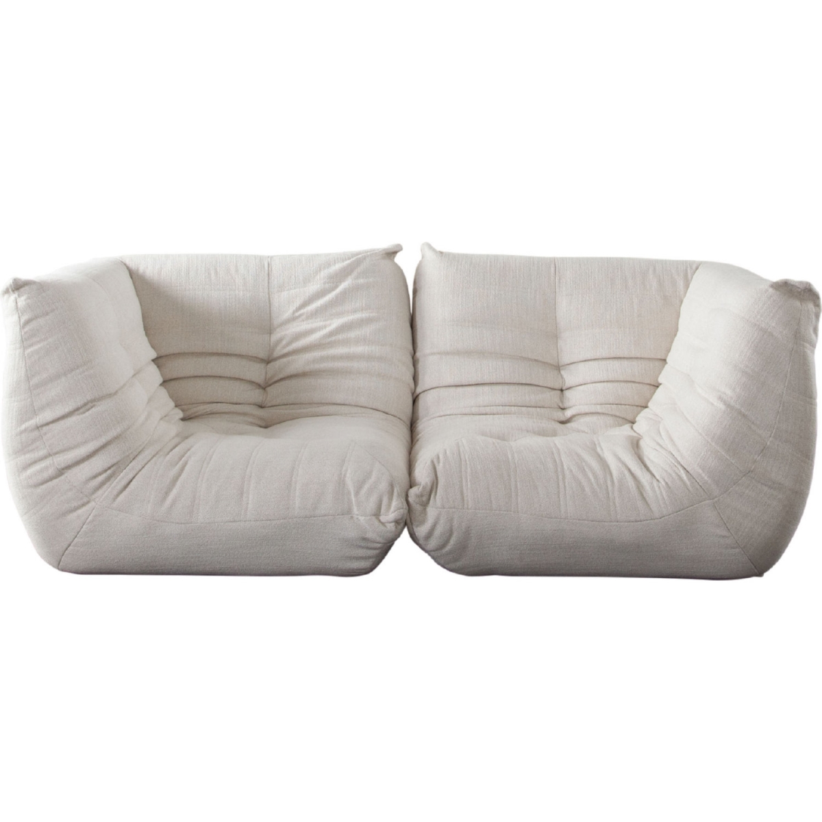 EZRA2SCCM Ezra Fabric Modular Sofa, Cream - 2 Piece