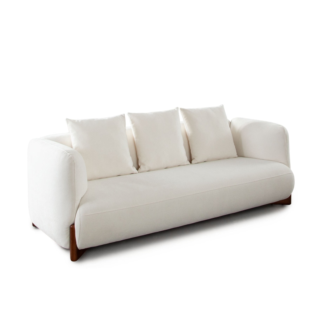 LINKSOIV Elite Fabric Link Sofa with Wood Leg, Ivory