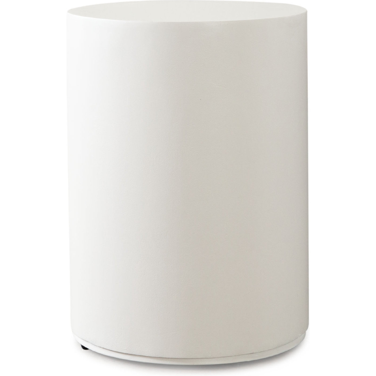 MONTAGERETIV Montage Round End Table, Ivory Faux Cement Finish