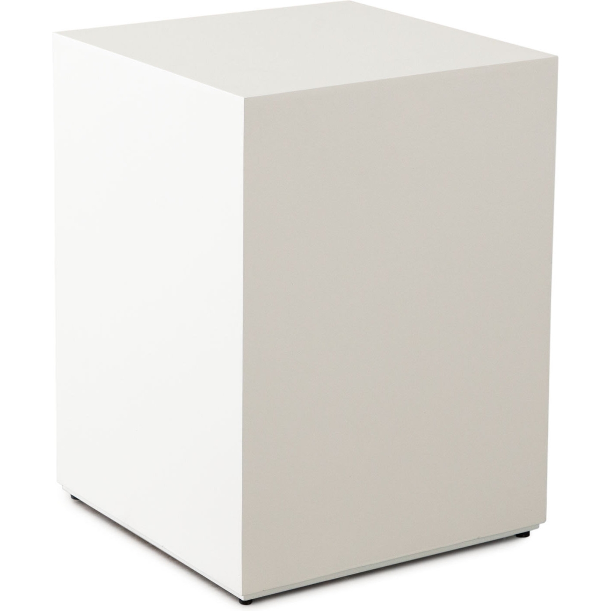 MONTAGESETIV Montage Square End Table, Ivory Faux Cement Finish