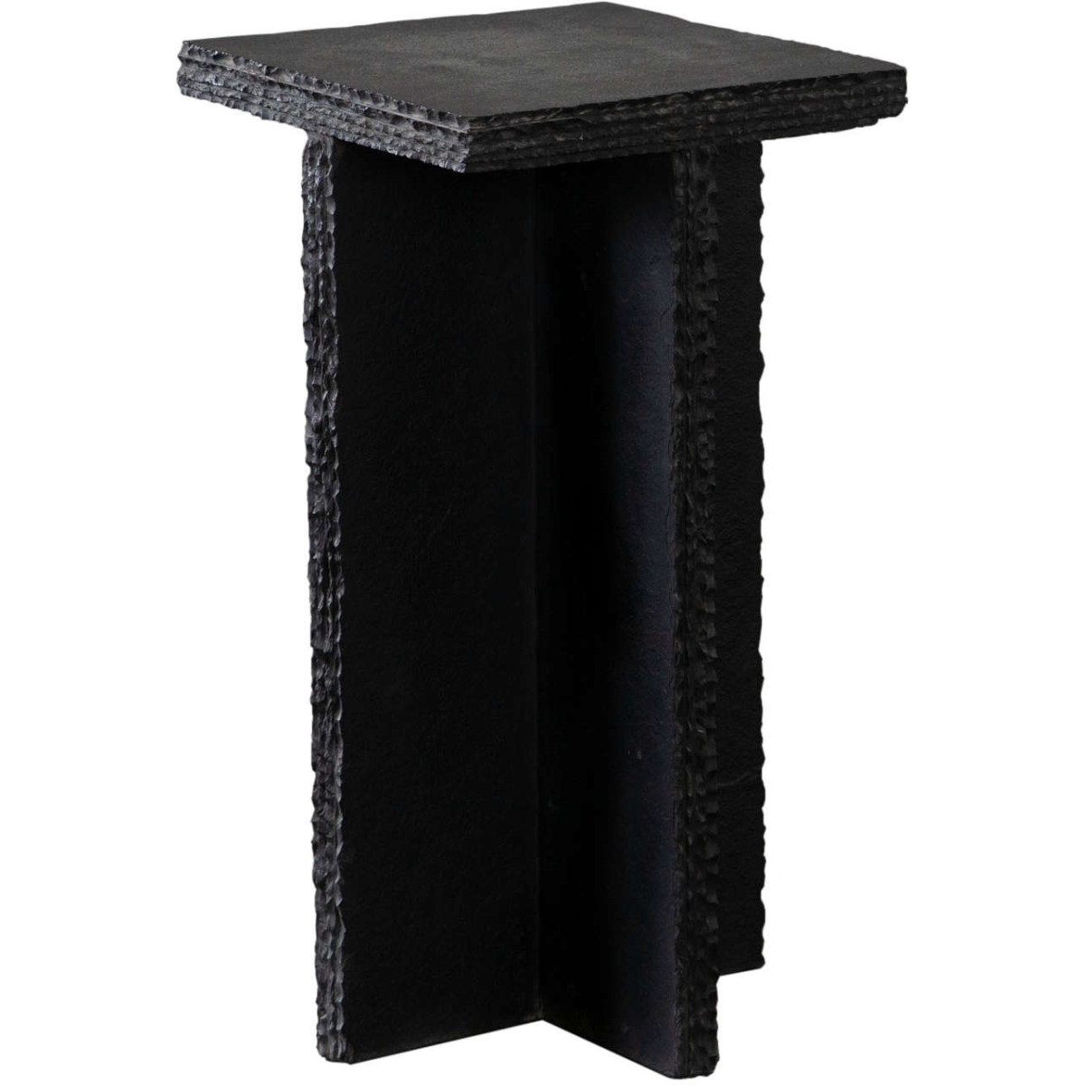 SPECTREATBL Spectre Black Slat Stone Accent Table
