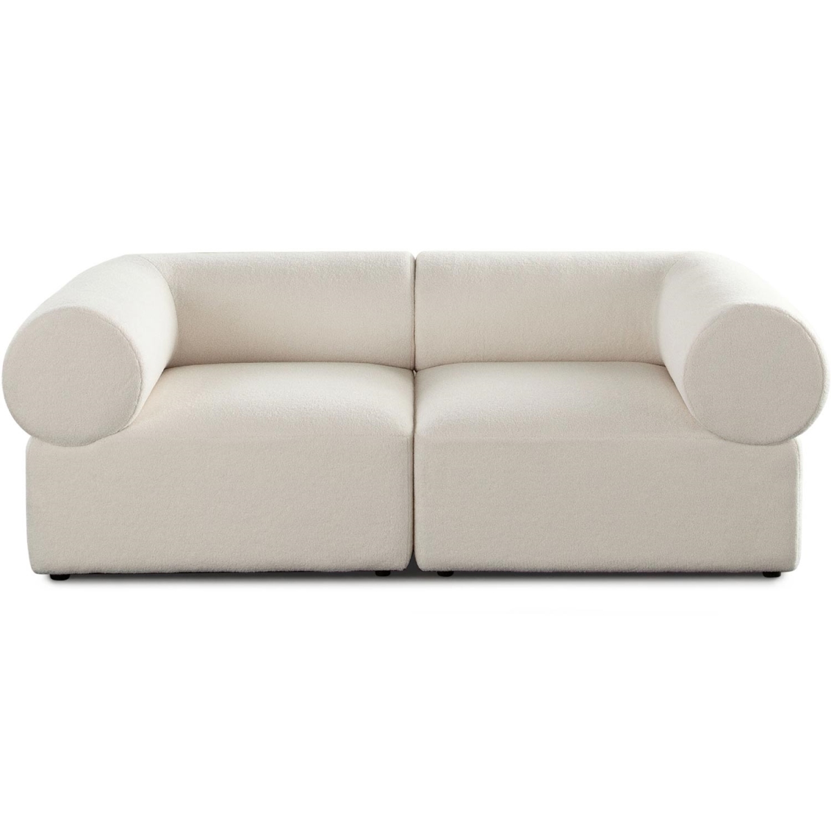 ZIA2SCIV Zia Sherpa Fabric Modular Sofa, Ivory - 2 Piece