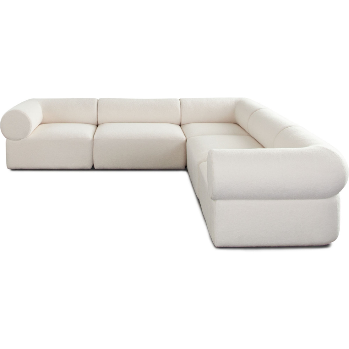 ZIA3SC2ACIV Zia Sherpa Fabric Corner Sectional, Ivory - 5 Piece