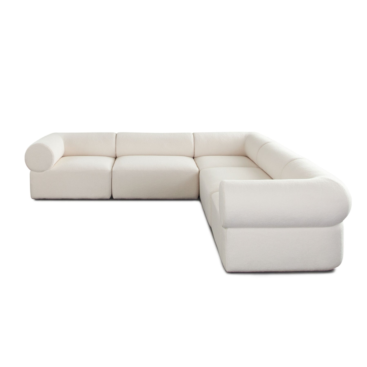 ZIA3SC2ACLCA Zia Performance Velvet Fabric Corner Sectional, Light Camel - 5 Piece