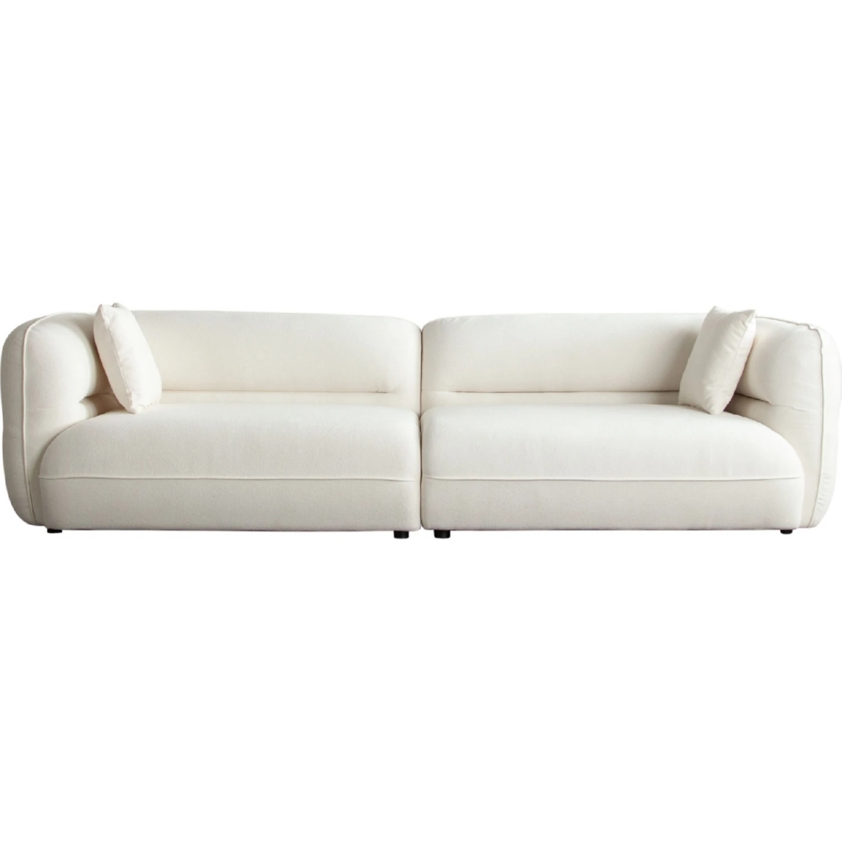 MICAHIV2PCSO Elite Polyester Fabric Micah Sofa, Ivory - 2 Piece