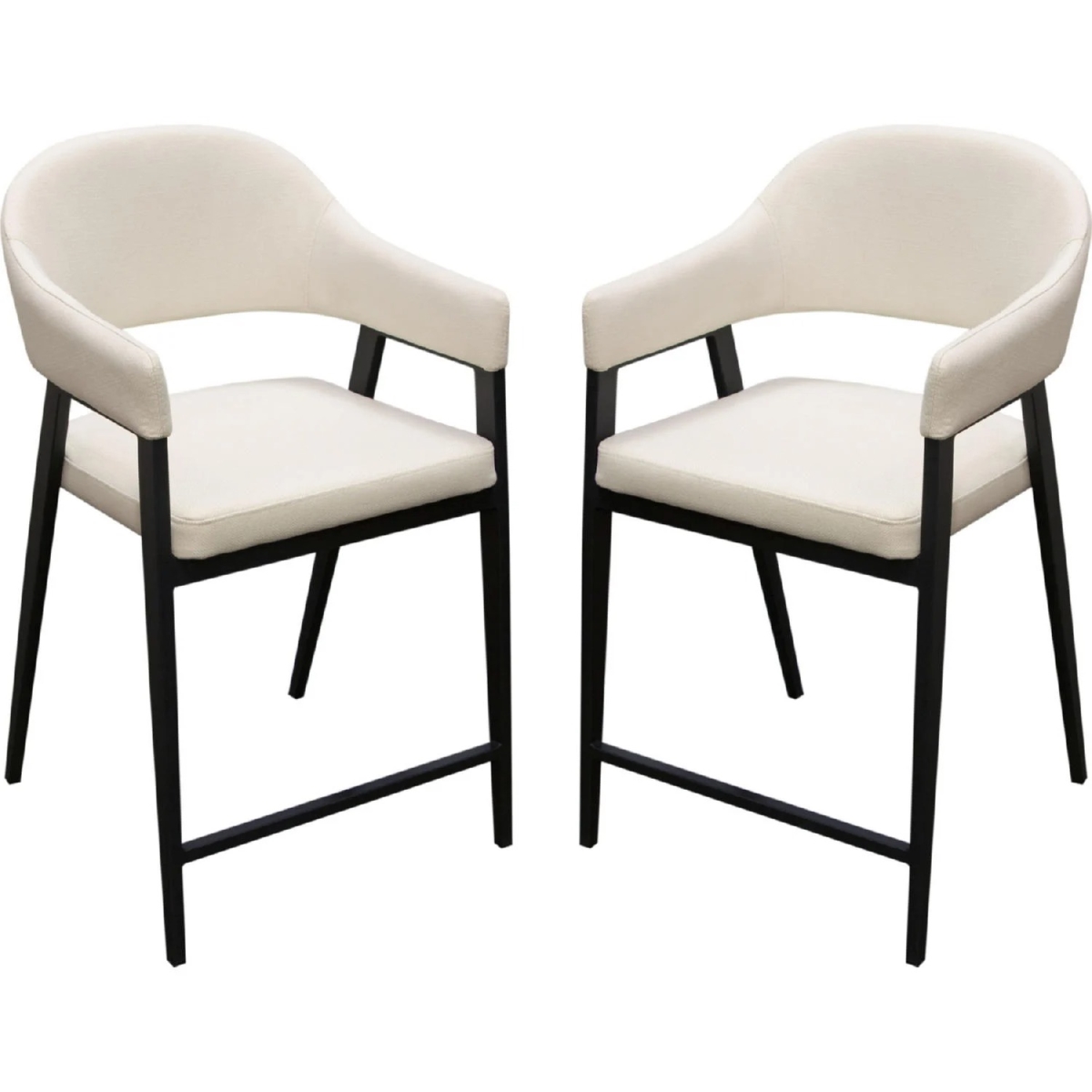 Picture of Diamond Sofa ADELESTCM2PK Fabric Black Powder Coated Metal Frame Adele Counter Height Chairs&#44; Cream - Set of 2