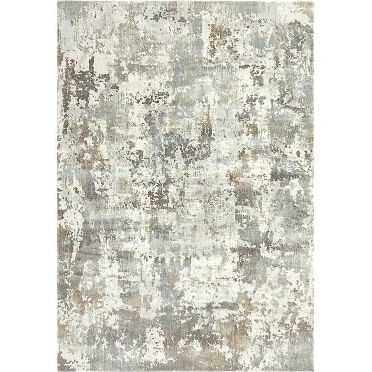 CC283528190 2 ft. 2 in. x 7 ft. 7 in. Castilla 3528 Rectangle Modern Area Rug - 190 Cream & Grey