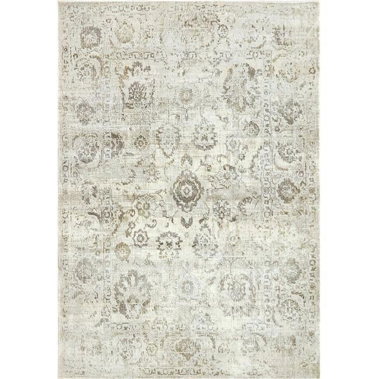 CC283530190 2 ft. 2 in. x 7 ft. 7 in. Castilla 3530 Rectangle Modern Area Rug - 190 Ivory & Grey
