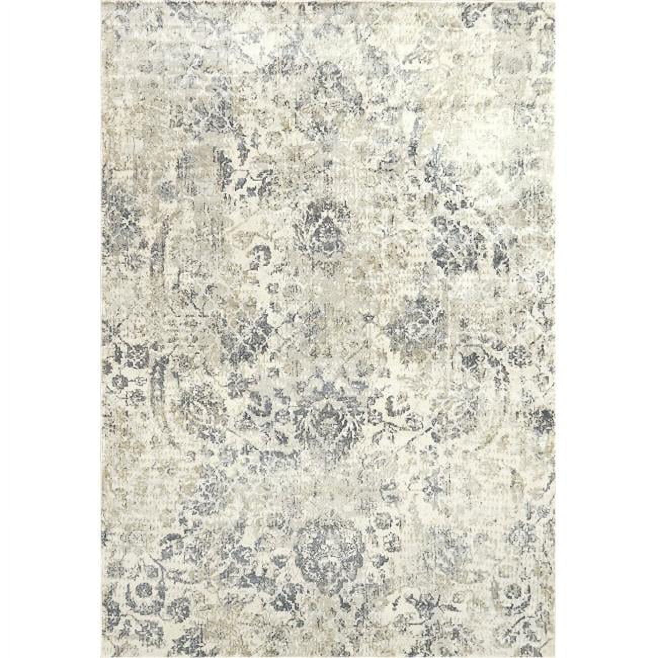 CC283532190 2 ft. 2 in. x 7 ft. 7 in. Castilla 3532 Rectangle Modern Area Rug - 190 Cream & Grey