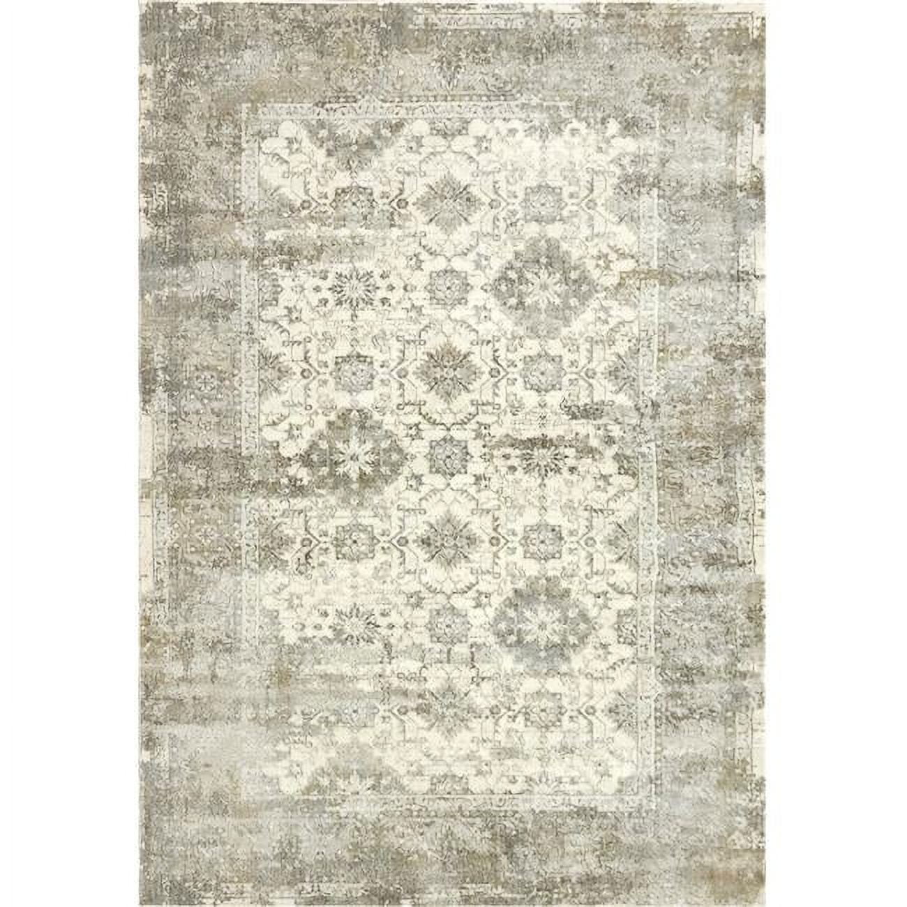 CC463534109 3 ft. 11 in. x 5 ft. 7 in. Castilla 3534 Rectangle Modern Area Rug - 109 Cream & Silver