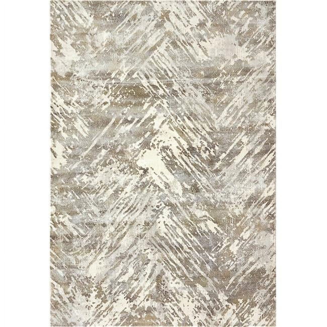 CC463537190 3 ft. 11 in. x 5 ft. 7 in. Castilla 3537 Rectangle Modern Area Rug - 190 Cream & Grey