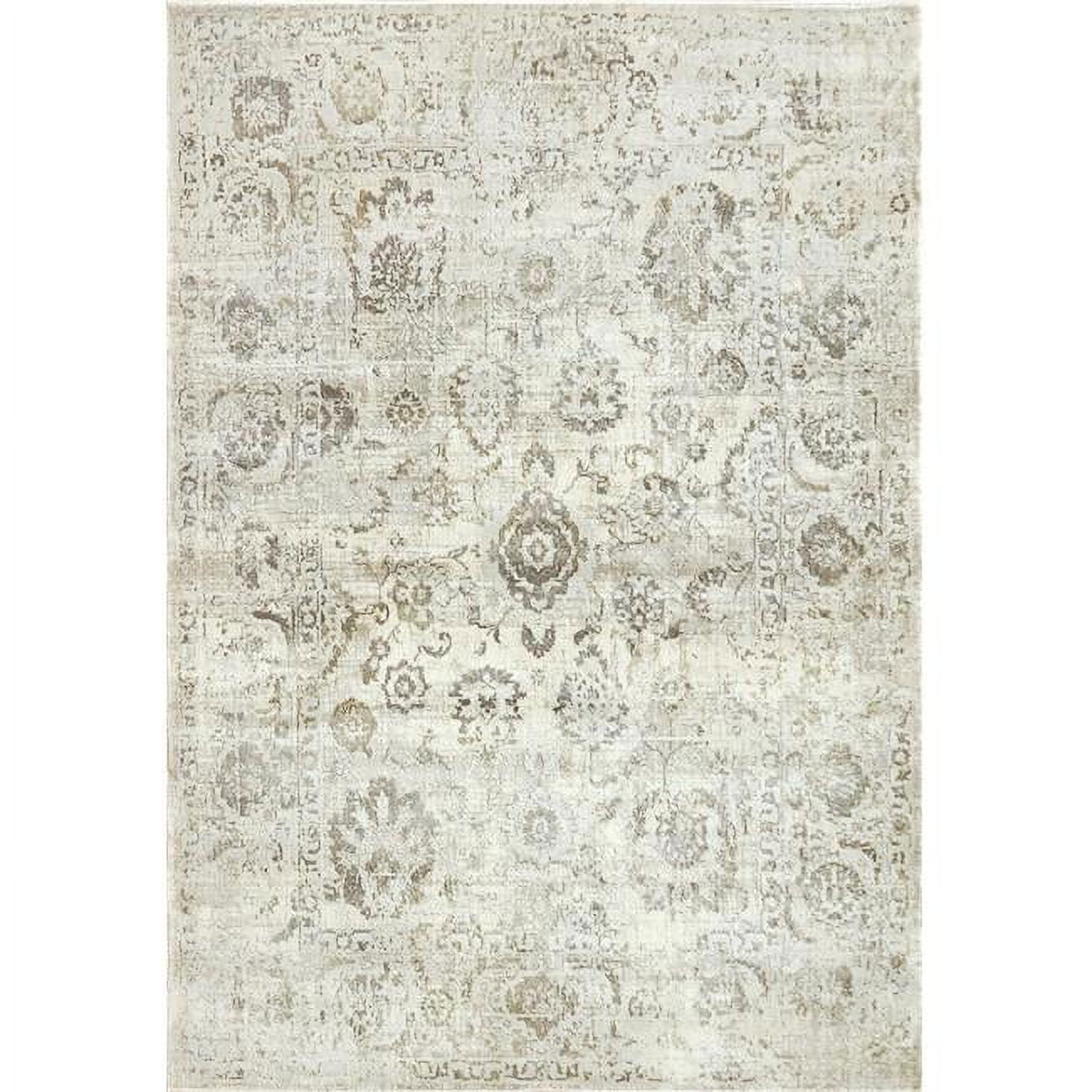 CC693530190 5 ft. 3 in. x 7 ft. 7 in. Castilla 3530 Rectangle Modern Area Rug - 190 Ivory & Grey