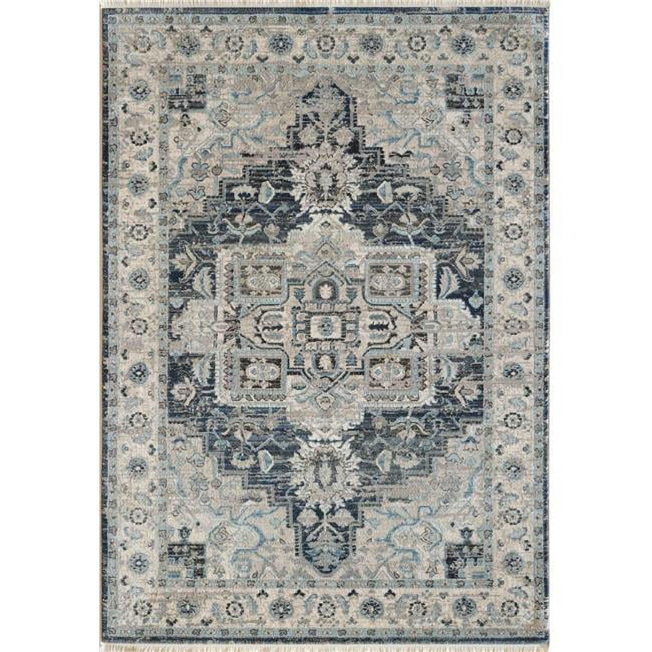 JN9126882590 7 ft. 10 in. x 10 ft. Juno 6882 Rectangle Transitional Area Rug - 590 Dark Blue & Cream