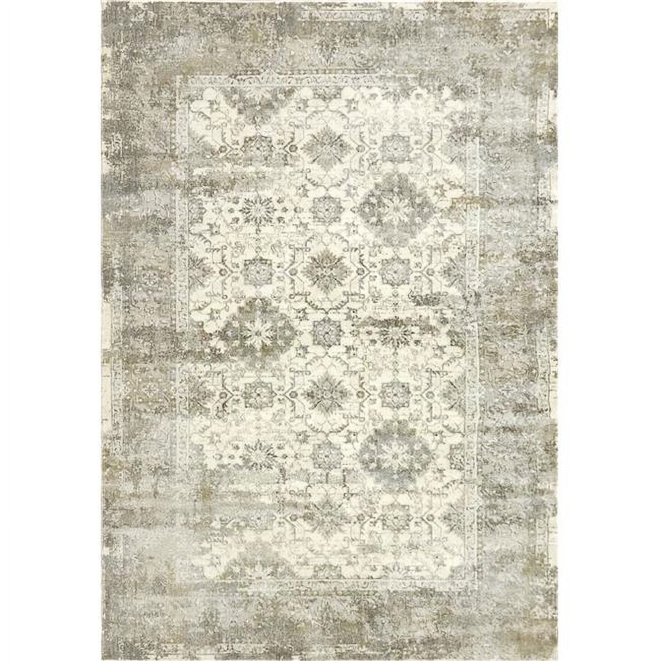 CC9123534109 7 ft. 10 in. x 10 ft. 10 in. Castilla 3534 Rectangle Modern Area Rug - 109 Cream & Silver