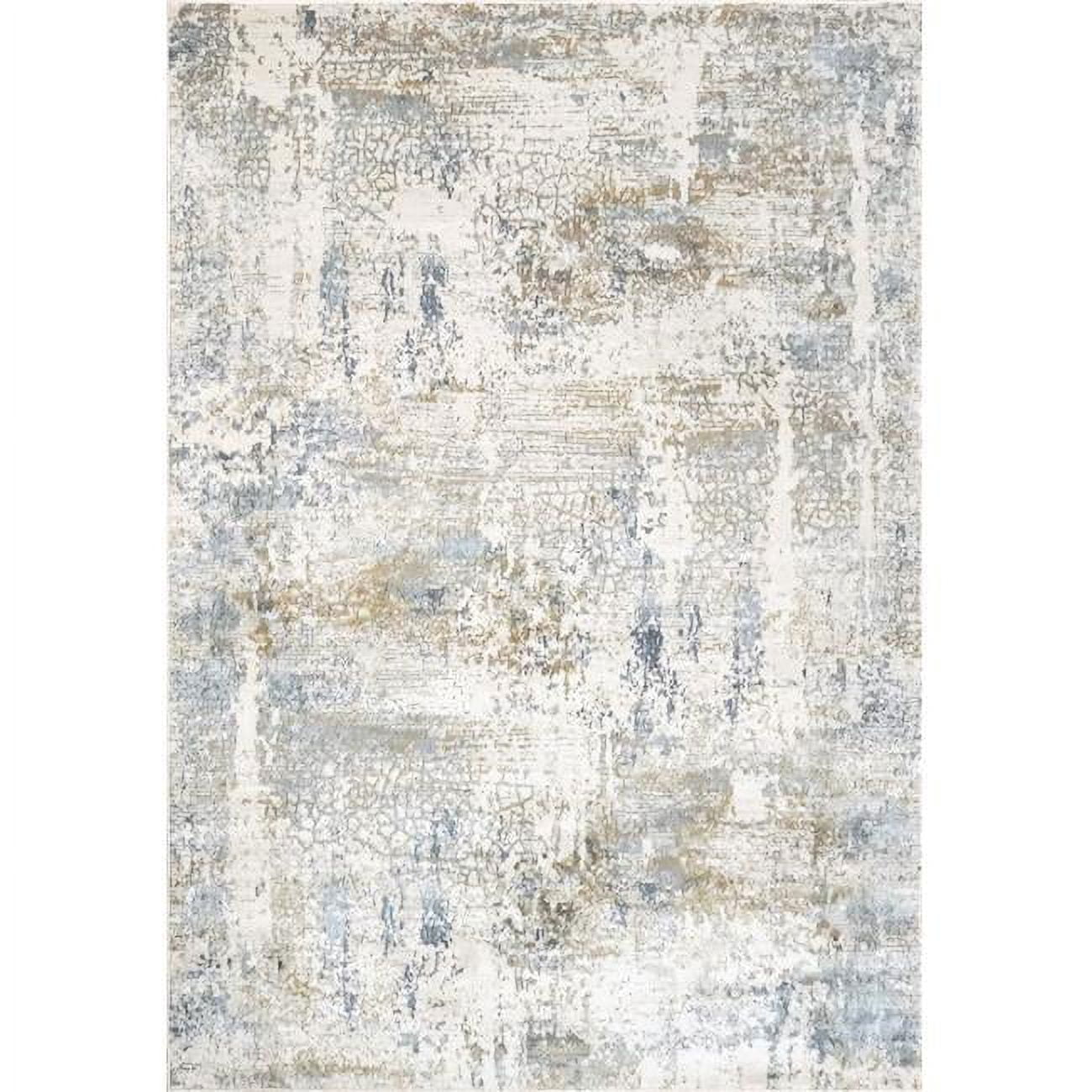 QU101427050150 9 ft. x 12 ft. 10 in. Quartz 27050 Rectangle Transitional Area Rug - 150 Ivory & Blue