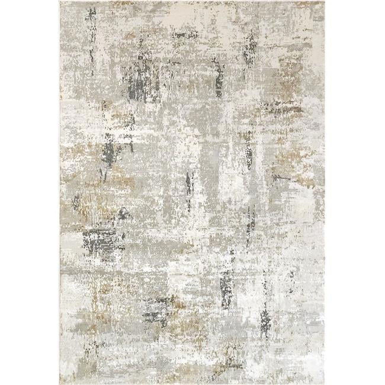 QU2827048190 2 ft. 2 in. x 7 ft. 7 in. Quartz 27048 Rectangle Transitional Area Rug - 190 Ivory & Grey