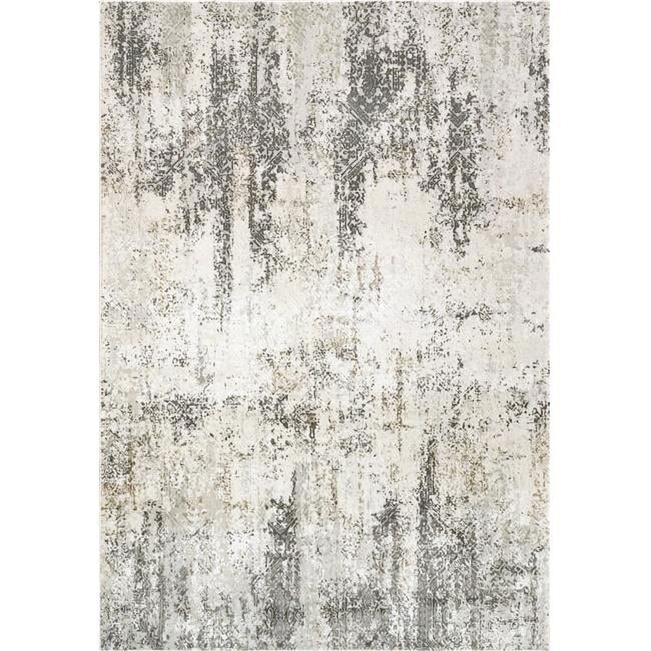 Quartz 27053 Rectangle Transitional Area Rug - 190 Ivory & Grey