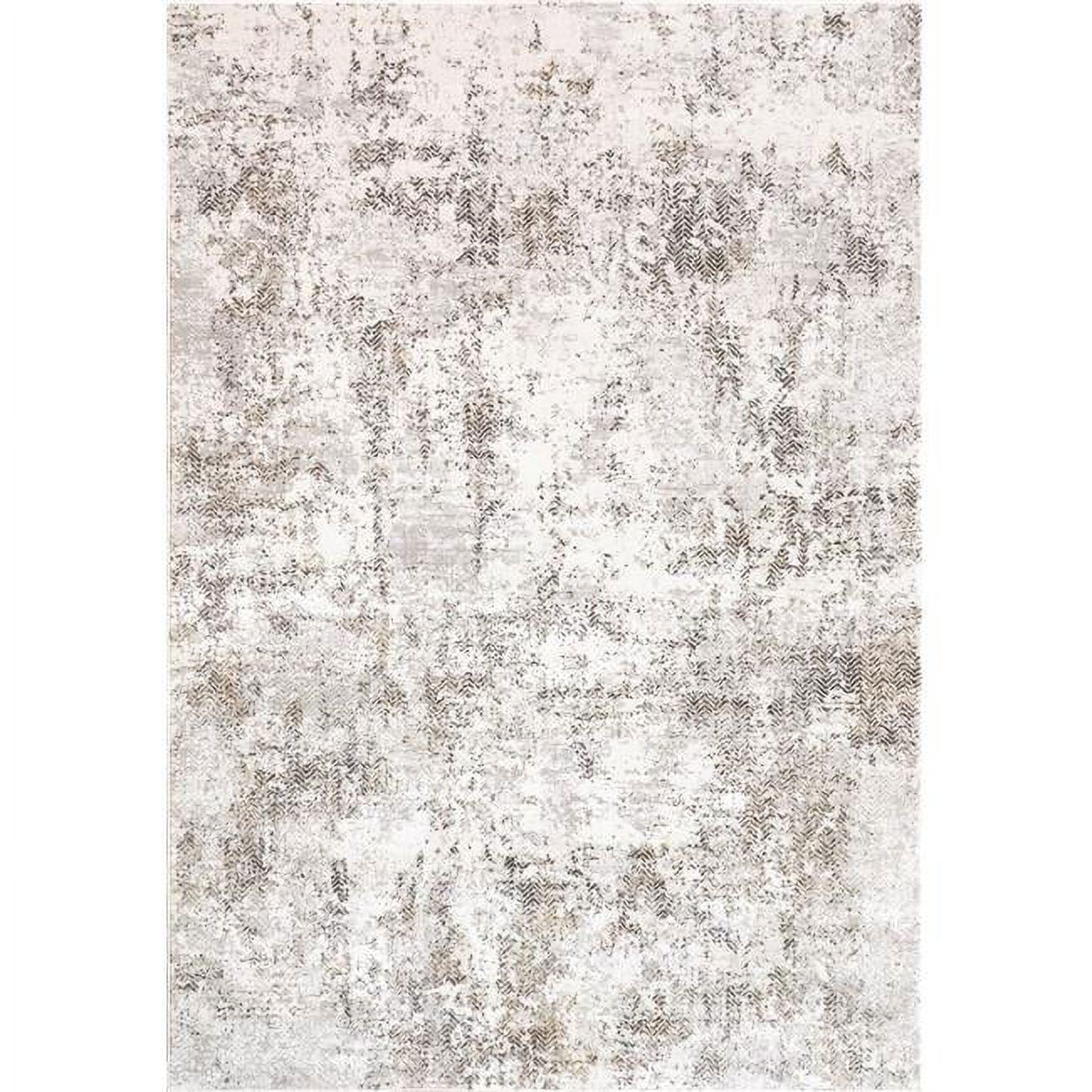 QU2827061190 2 ft. 2 in. x 7 ft. 7 in. Quartz 27061 Rectangle Transitional Area Rug - 190 Ivory & Grey