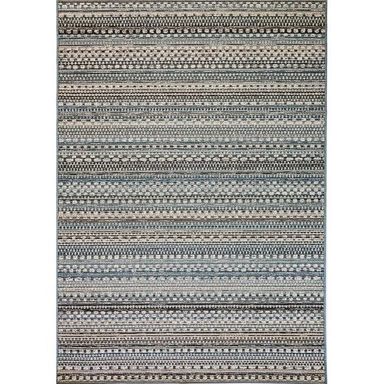BI6985705032 5 ft. 3 in. x 7 ft. 7 in. Brighton 8570 Rectangle Contemporary Area Rug - 5032 Beige & Blue