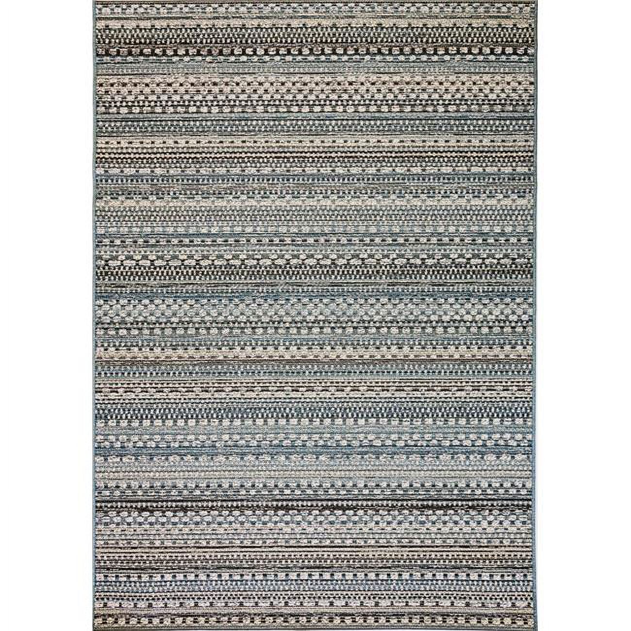 BI71085705032 6 ft. 7 in. x 9 ft. 6 in. Brighton 8570 Rectangle Contemporary Area Rug - 5032 Beige & Blue