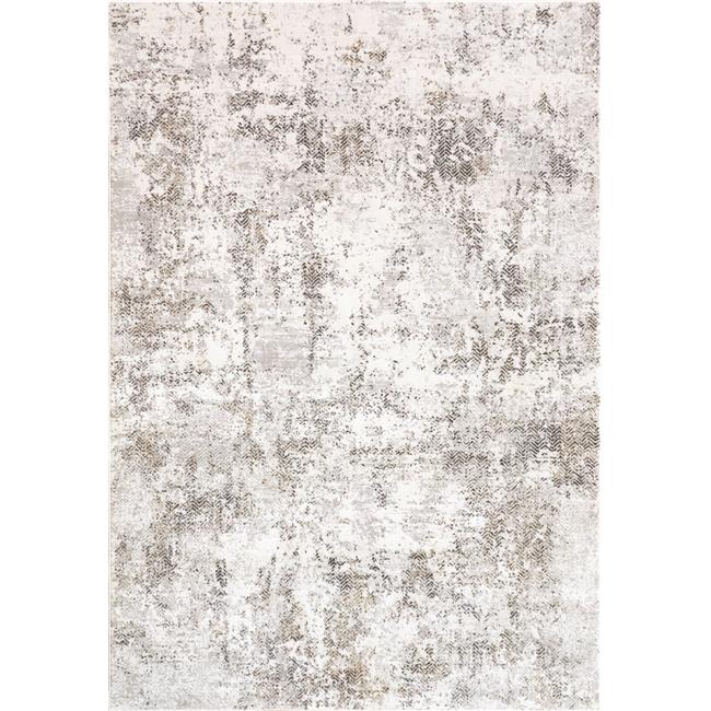 QU71027061190 6 ft. 7 in. x 9 ft. 6 in. Quartz 27061 Rectangle Transitional Area Rug - 190 Ivory & Grey