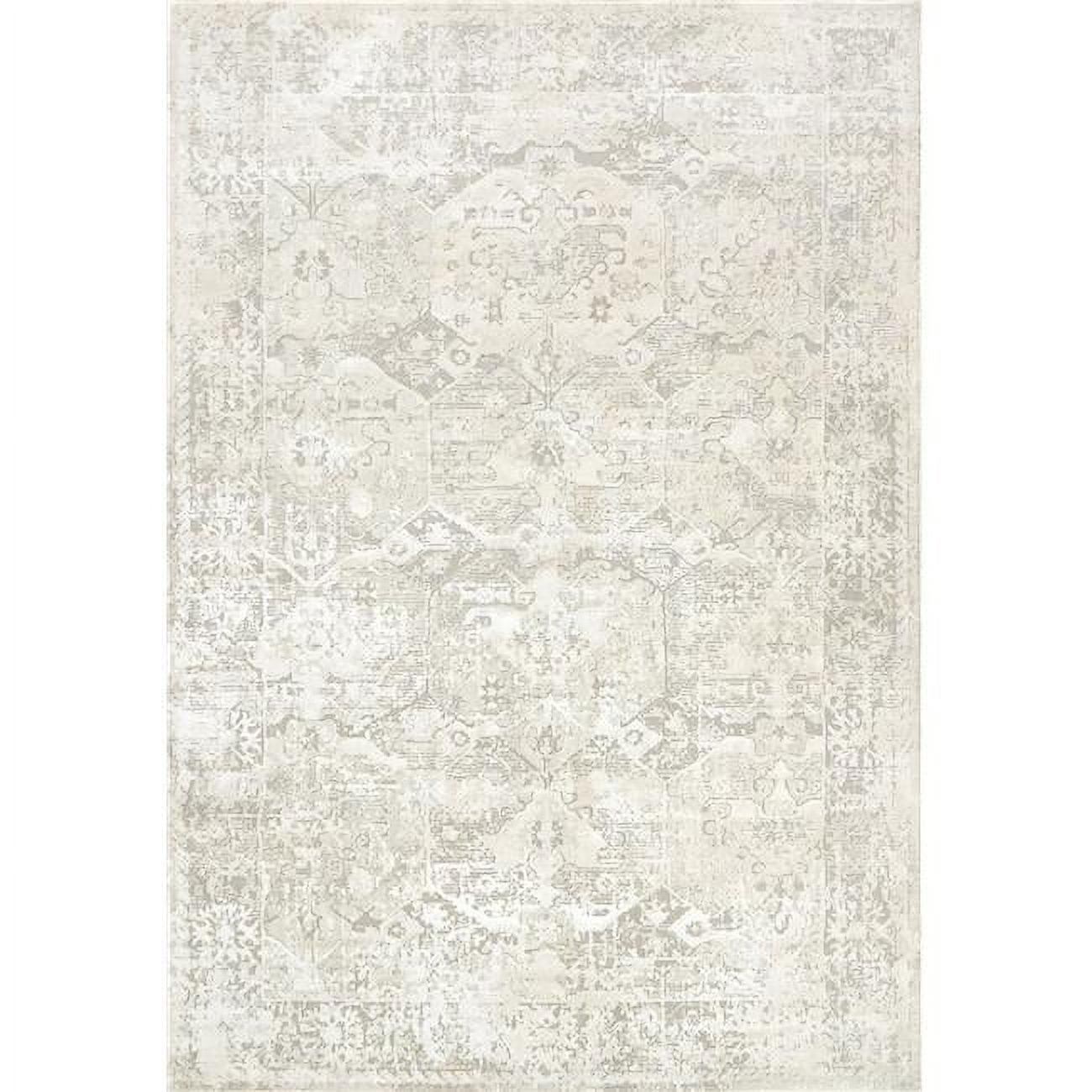 QU2427073100 Quartz 2 ft. x 3 ft. 11 in. Transitional Polyester Area Rug - Ivory