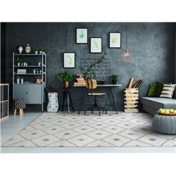MR24232756252 Mehari 2 in. x 3 ft 11 in. Ivory & Grey Area Rug