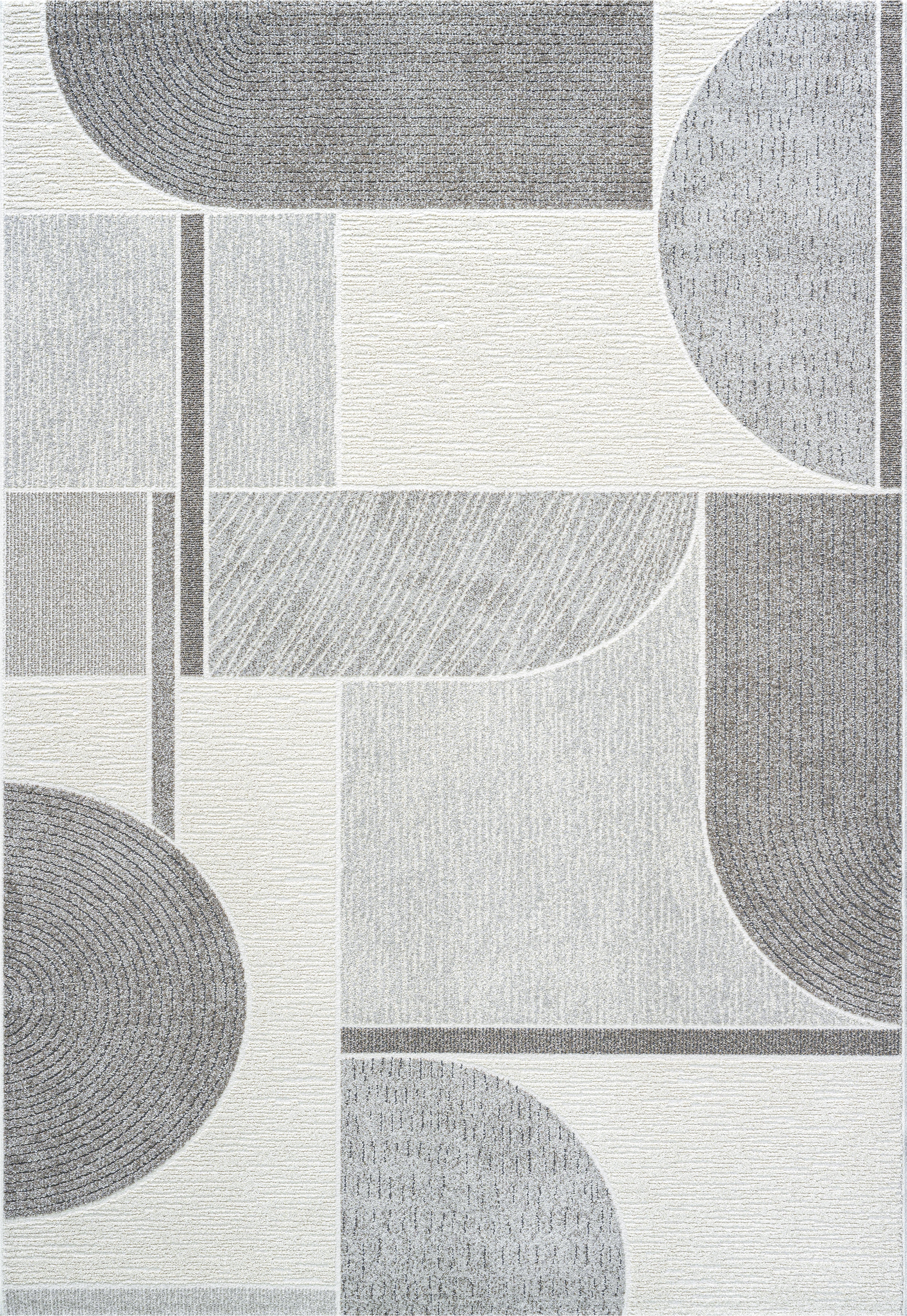 PI710460026171 6 ft. 7 in. x 9 ft. 6 in. Polaris Rectangle Area Rug, Ivory & Grey